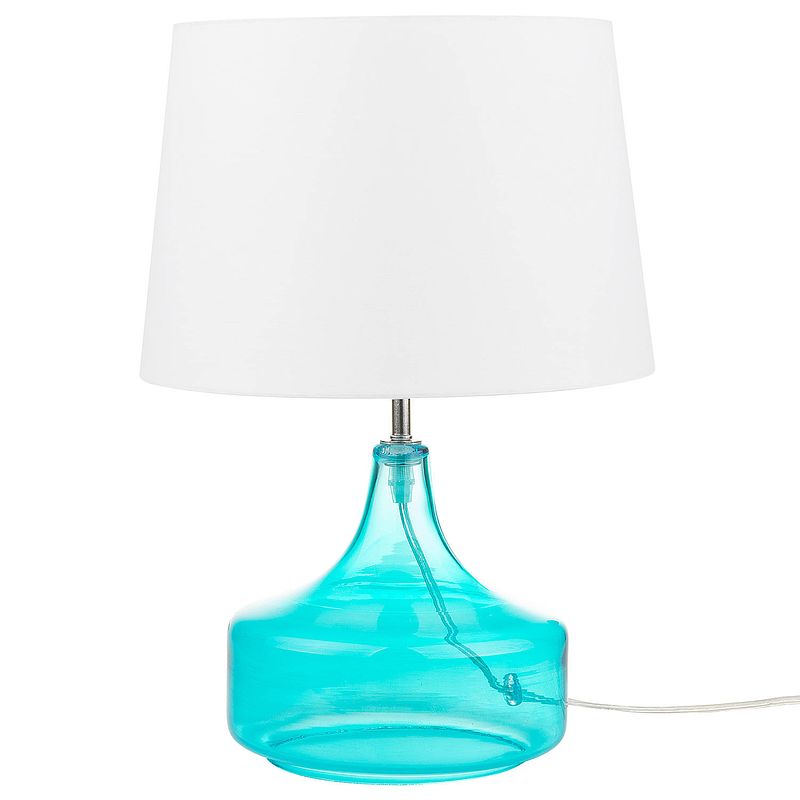 Foto van Beliani erzen - tafellamp-blauw-glas