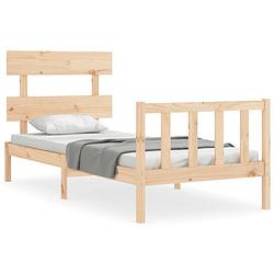 Foto van The living store bedframe - grenenhout - 195.5 x 95.5 x 81 cm - multiplex lattenbodem