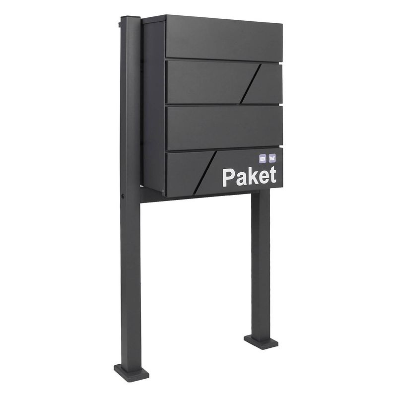 Foto van Pakketpostdoos met standaard 44x35x58 cm antraciet gegalvaniseerd staal ml-design