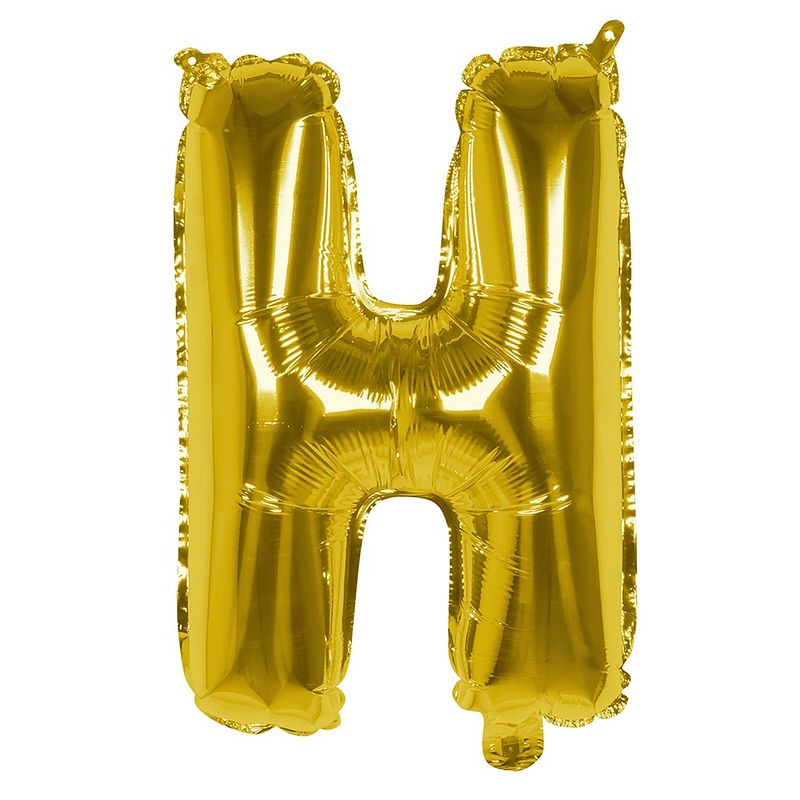 Foto van Boland folieballon letter h 36 cm goud