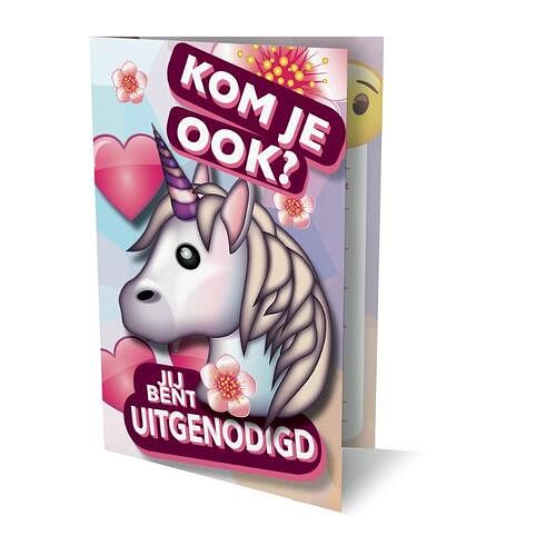 Foto van Emoji uitnodigingen pk 830 / 6x3,95 - fsc mix credit - paperback (8712048298067)