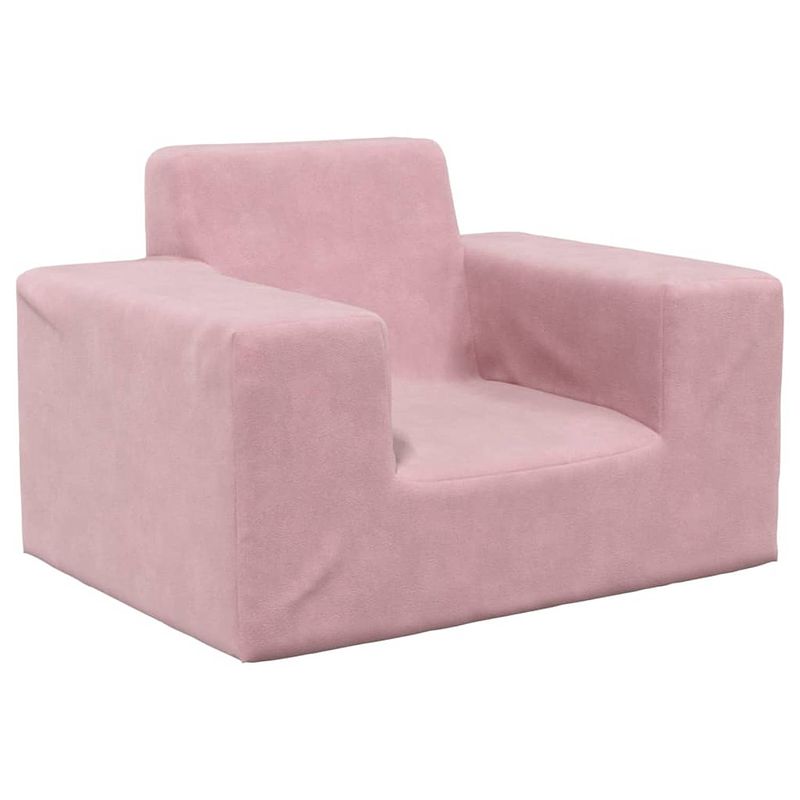 Foto van The living store kindersofa pluche - 52.5 x 39.5 x 35 cm - roze