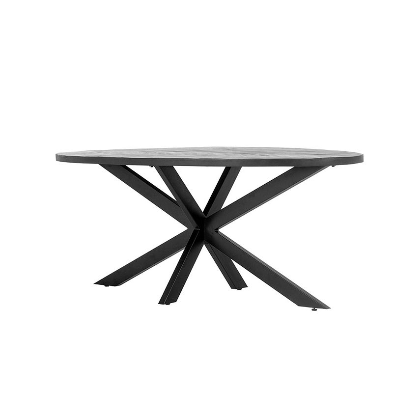 Foto van Giga meubel eettafel ovaal - zwart visgraat - 240cm - tafel max