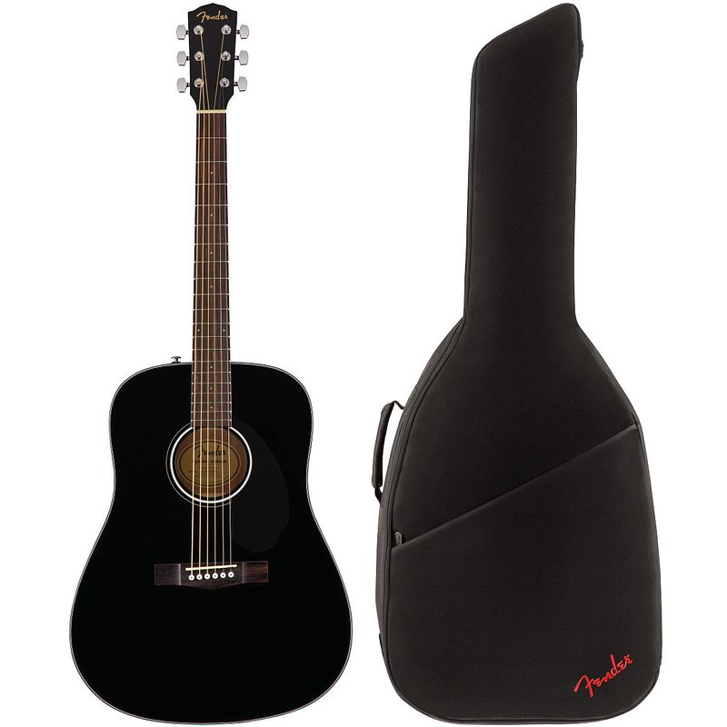 Foto van Fender cd-60s black akoestische westerngitaar + gigbag