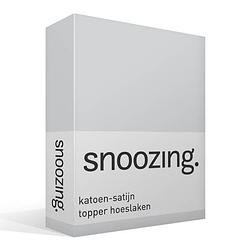 Foto van Snoozing - katoen-satijn - topper - hoeslaken - 160x220 - grijs