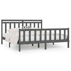 Foto van The living store houten bedframe - klassiek - 205.5 x 206 x 100 cm - grenenhout - multiplex lattenbodem