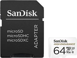 Foto van Sandisk micro sdxc high endurance 64gb 100mb/s + adapter