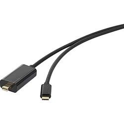 Foto van Renkforce usb-c / mini-displayport adapterkabel usb-c stekker, mini displayport stekker 3.00 m zwart rf-3421676 vergulde steekcontacten usb-c-displaykabel