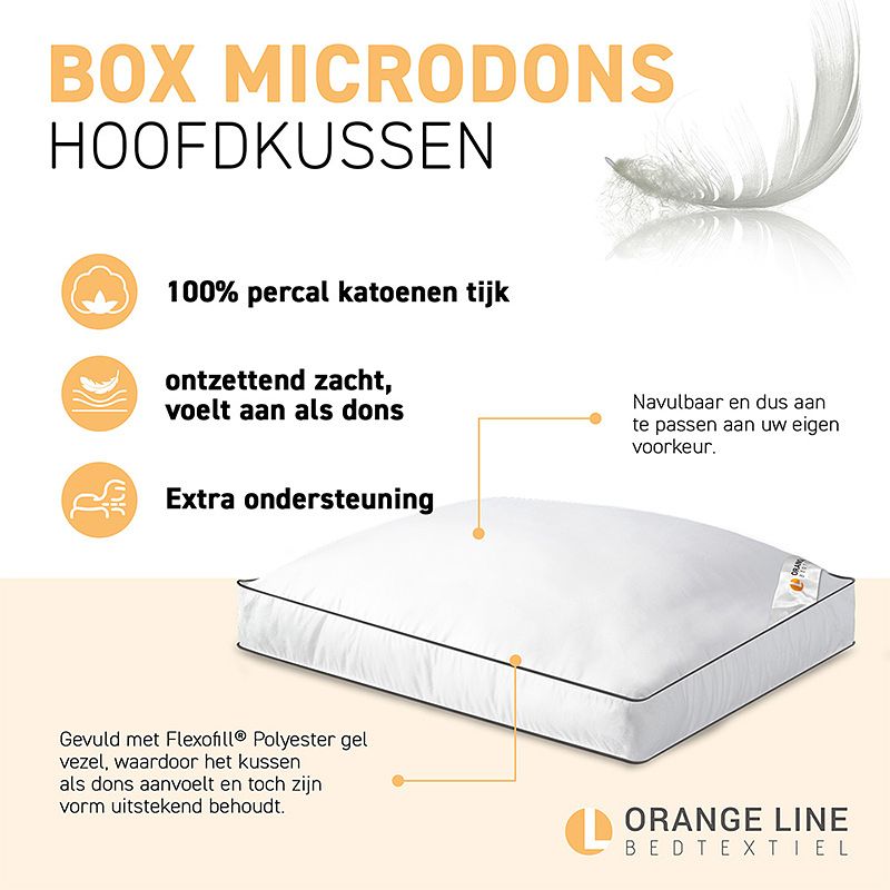 Foto van Hoofdkussen box - microdons - geschikt voor - dekbed-discounter.nl