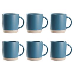 Foto van Otix koffiekopjes - theemokken - set van 6 - blauw - 310 ml - aardewerk