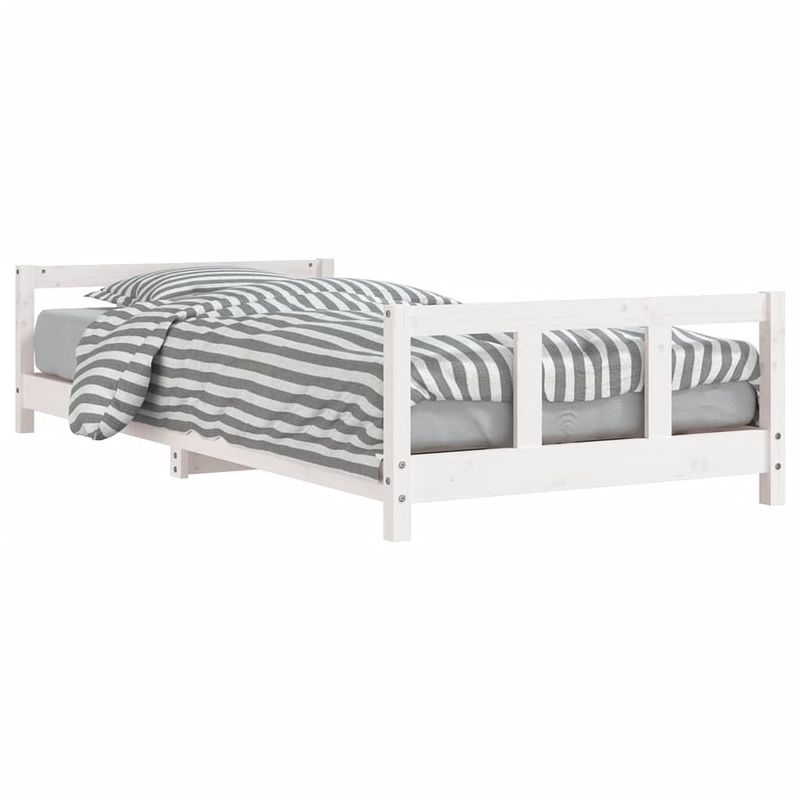 Foto van Vidaxl kinderbedframe 90x200 cm massief grenenhout wit