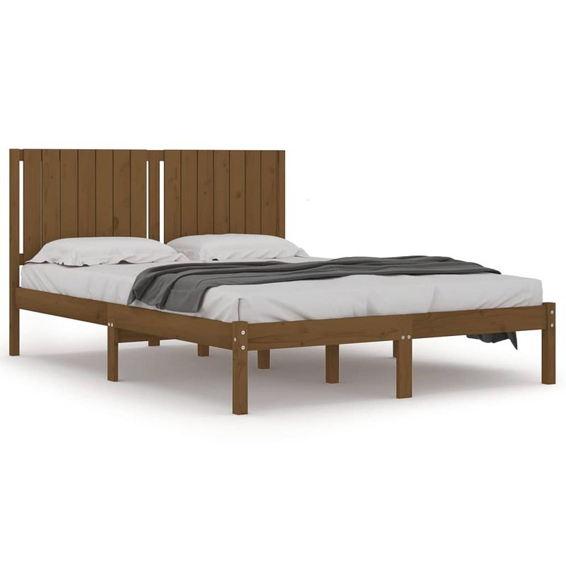 Foto van Vidaxl bedframe massief hout honingbruin 150x200 cm 5ft king size