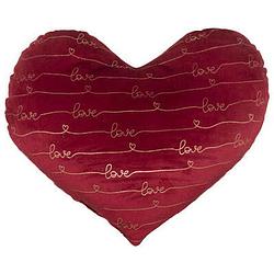Foto van Sierkussen valentijn/love hartje vorm - rood - 30 x 30 cm - knuffelkussen