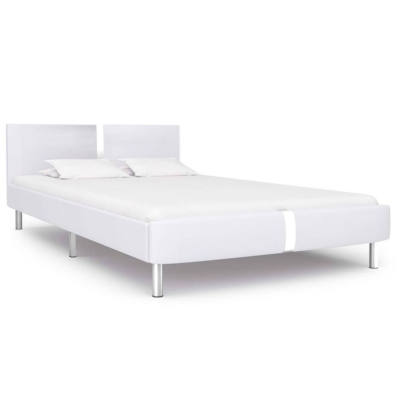 Foto van Vidaxl bedframe kunstleer wit 140x200 cm