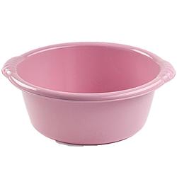 Foto van Kunststof teiltje/afwasbak rond 10 liter oud roze - afwasbak