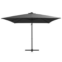 Foto van The living store hangende parasol the living store - elegante parasol - 250x250x247 cm - antraciet