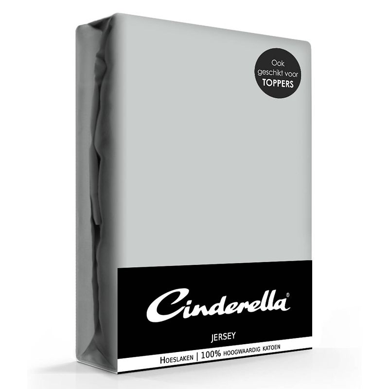 Foto van Cinderella jersey hoeslaken light grey-200 x 200 cm