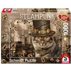 Foto van 999 games puzzel steam punk kat 37 cm karton 1000 stukjes