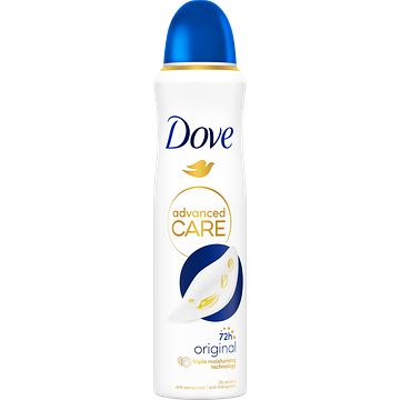 Foto van 2 verpakkingen <br />m.u.v. multiverpakkingen | dove advanced care antitranspirant deodorant spray original 6 x 150ml aanbieding bij jumbo