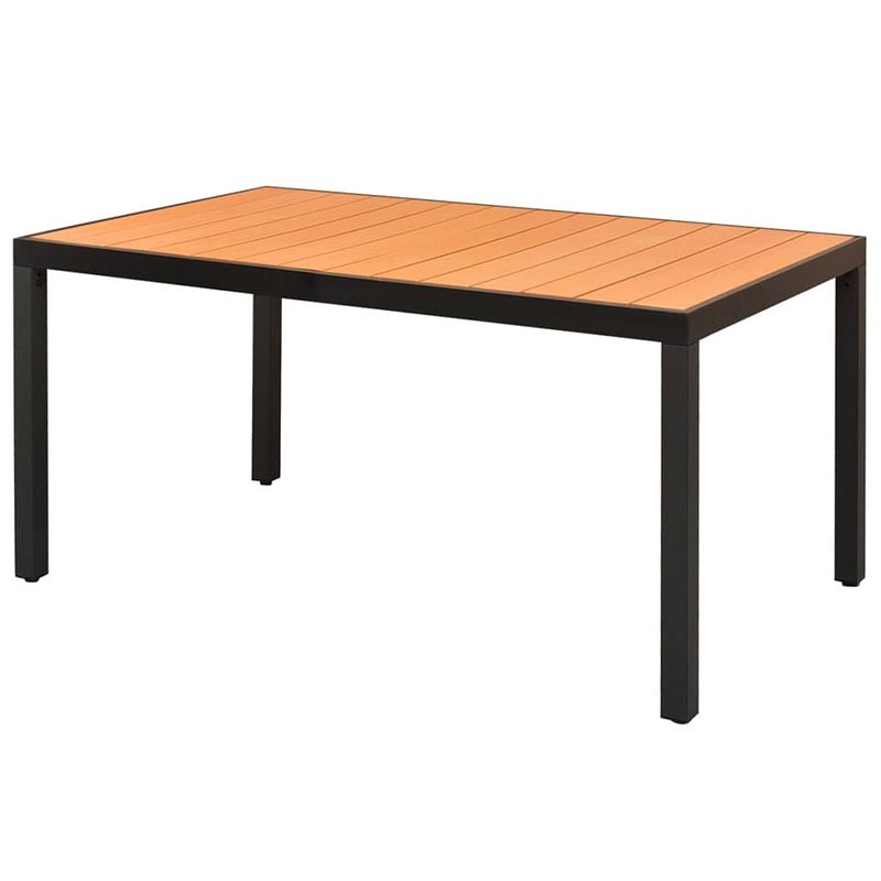 Foto van Vidaxl tuintafel 150x90x74 cm aluminium en hkc bruin