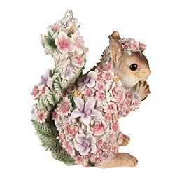 Foto van Clayre & eef decoratie eekhoorn 14x22x28 cm roze polyresin eekhoorn beeld roze beeld