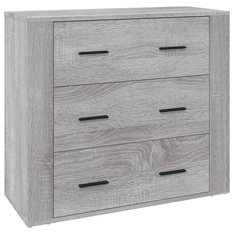 Foto van Vidaxl dressoir 80x33x70 cm bewerkt hout grijs sonoma eikenkleurig