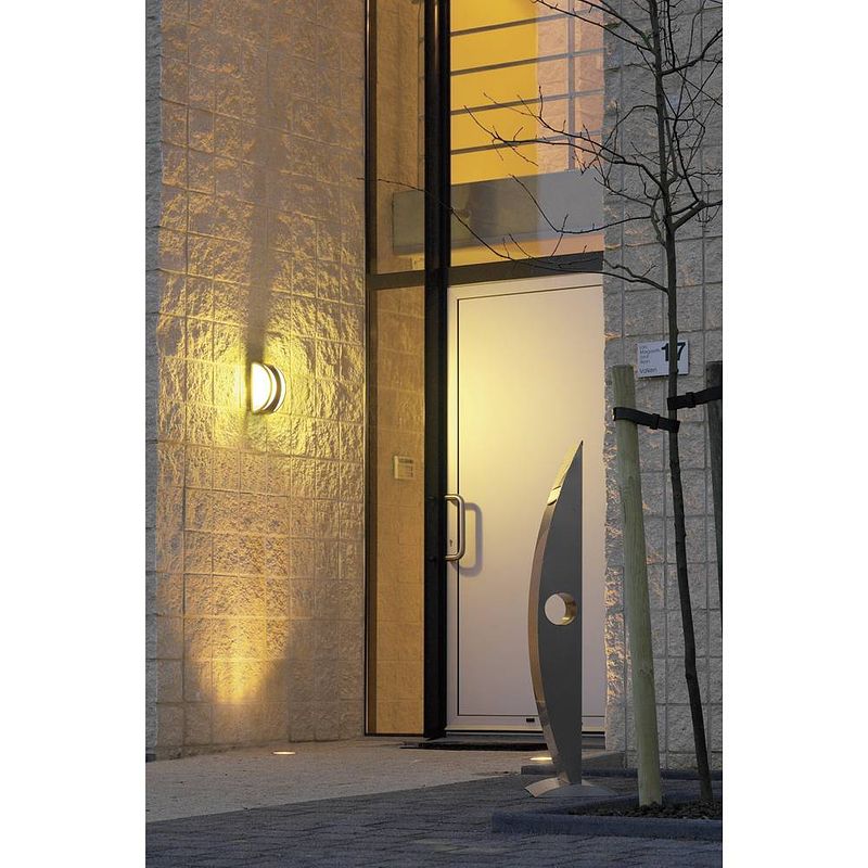 Foto van Slv meridian ii 230445 buitenlamp (wand) spaarlamp, led e27 20 w antraciet