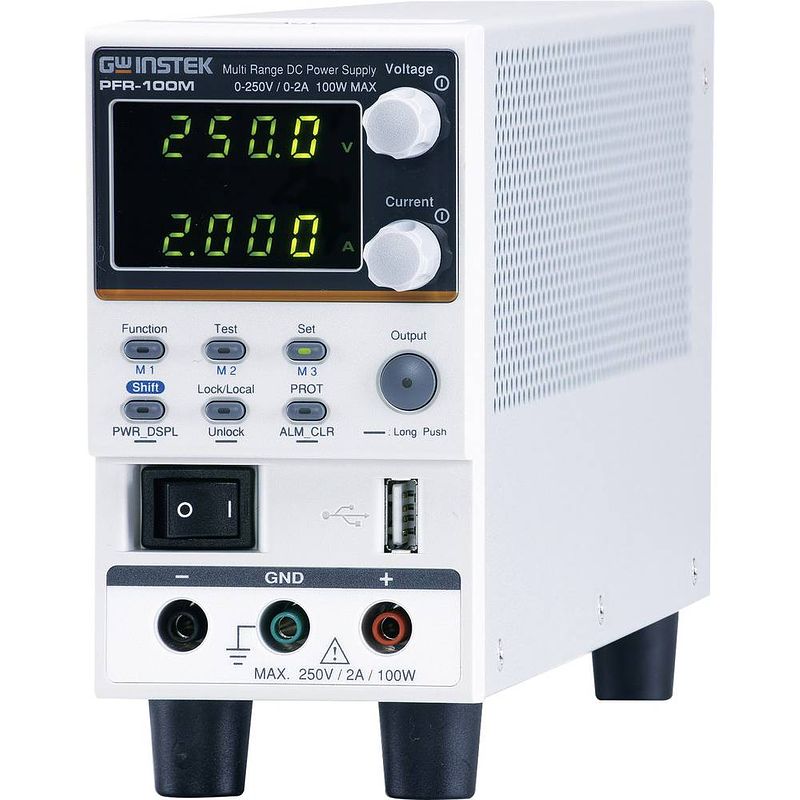 Foto van Gw instek pfr-100mgp labvoeding, regelbaar 250 v (max.) 2 a (max.) 100 w rs232, rs485, usb, gpib, lan programmeerbaar