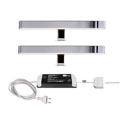 Foto van Deko light spiegel line ii 2er bundle opbouwlamp led led vast ingebouwd 12 w energielabel: g (a - g) warmwit zilver