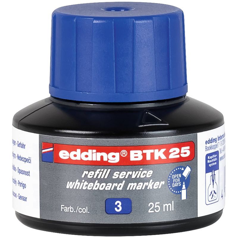 Foto van Edding btk 25 navulinkt whiteboard marker blauw