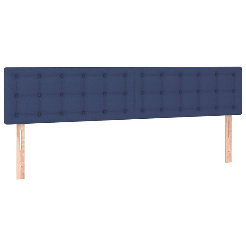 Foto van The living store hoofdeind classic blauw - 160 x 5 x 78/88 cm - stof - hout - verstelbare hoogte