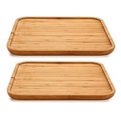 Foto van 2x stuks bamboe houten broodplanken/serveerplanken vierkant 30 cm - serveerplanken