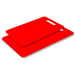 Foto van Excellent houseware snijplank - set van 2 formaten - rood - kunststof - snijplanken