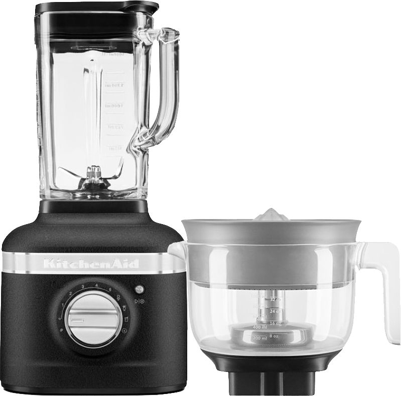 Foto van Kitchenaid artisan k400 5ksb4026ebk vulkaanzwart +citruspers opzetstuk