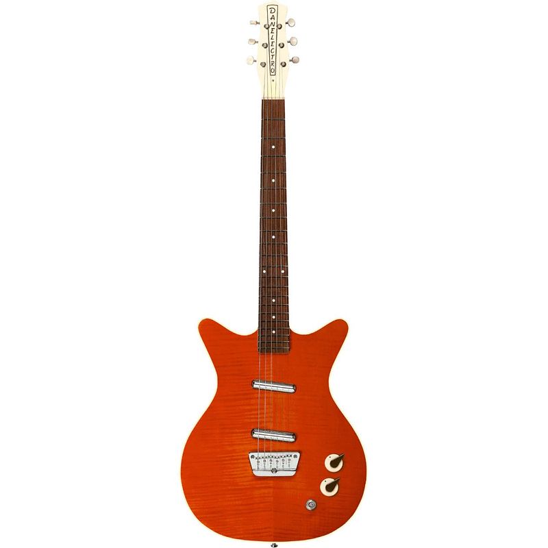 Foto van Danelectro 59 divine flame maple red elektrische gitaar