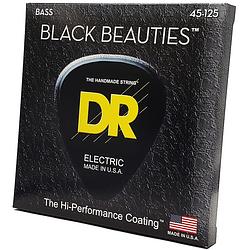 Foto van Dr strings bkb5-45 black beauties 45-125 set 5 snaren voor elektrische basgitaar