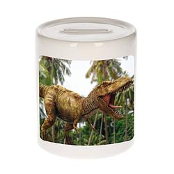 Foto van Dieren foto spaarpot brullende t-rex dinosaurus 9 cm - dinosaurussen spaarpotten jongens en meisjes - spaarpotten