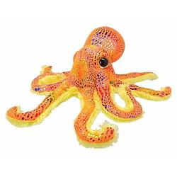 Foto van Pluche octopus knuffel oranje glitter 25 cm - knuffel zeedieren