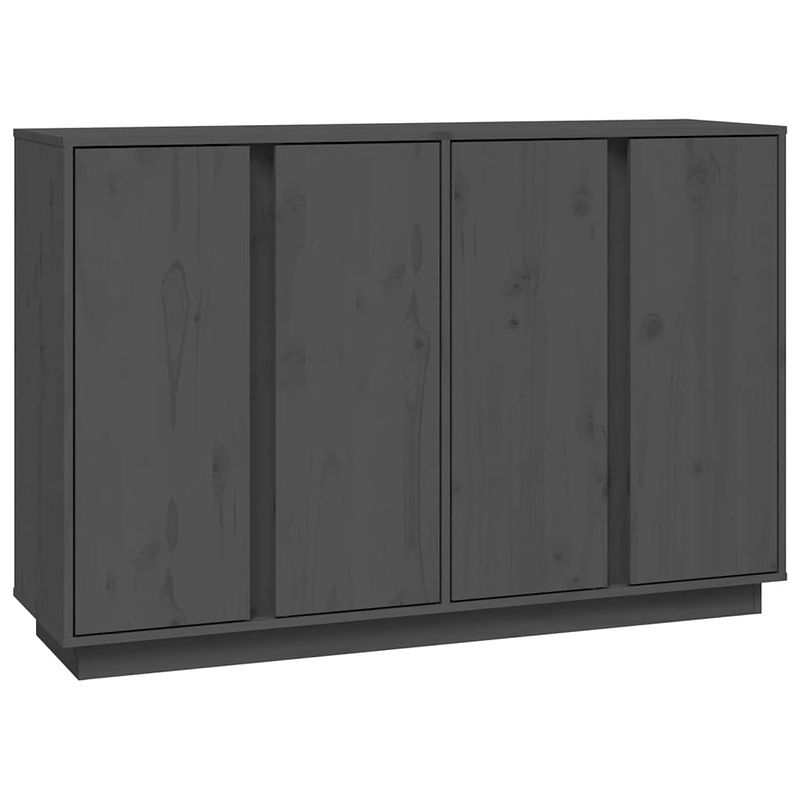 Foto van Vidaxl dressoir 120x35x80 cm massief grenenhout grijs