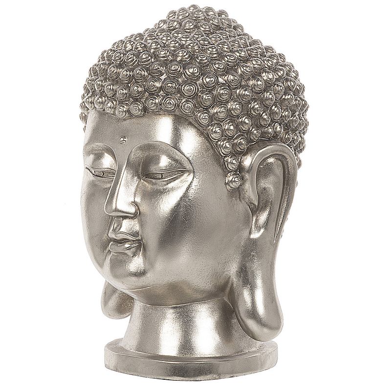 Foto van Beliani buddha - decofiguur-zilver-polyresin