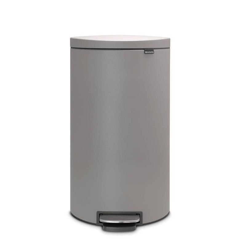 Foto van Brabantia flatback+ pedaalemmer 30 liter met kunststof binnenemmer - mineral concrete grey