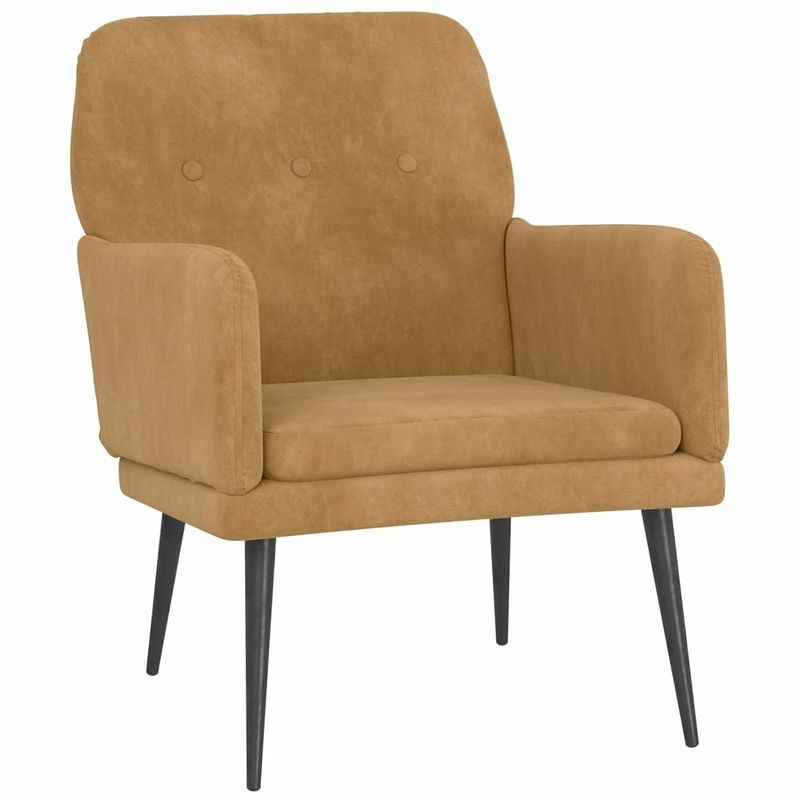 Foto van Vidaxl fauteuil 62x79x79 cm fluweel bruin