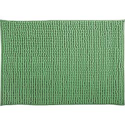 Foto van Msv badkamerkleed/badmat tapijtje voor op de vloer - groen - 50 x 80 cm - microvezel - badmatjes