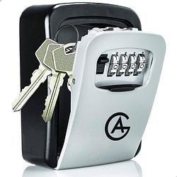 Foto van Ag sleutelkluis - grijs/zwart - sleutelkast- kluisje met cijferslot voor buiten en binnen - 4-cijferige code sleutelklui