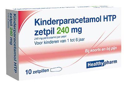 Foto van Healthypharm kinderparacetamol htp zetpil 240mg