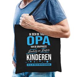 Foto van Trotse opa / kinderen cadeau tas zwart voor heren - feest boodschappentassen