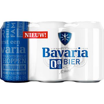 Foto van Bavaria pils 0.0% alcoholvrij blik 6 x 300ml bij jumbo