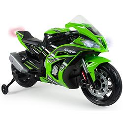 Foto van Injusa accuvoertuig motorfiets kawasaki zx10 12v groen/zwart