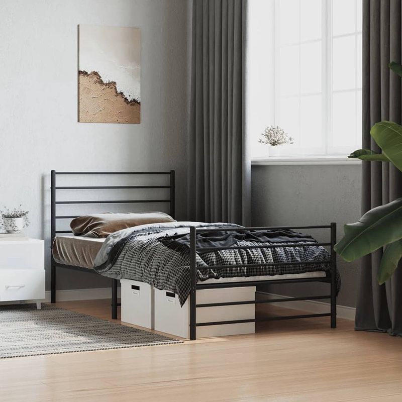 Foto van The living store bedframe klassiek staal - 207x85x90 cm - robuust design