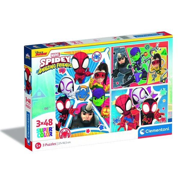 Foto van Clementoni spidey and his amazing friends puzzel 3x48 stukjes